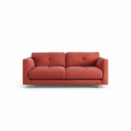 Habitat Emely Fabric 2 Seater Sofa - Papaya - Ash Leg