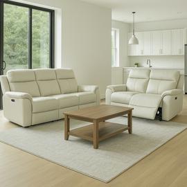 Aspire Kingsmere 3 & 2 Seater Power Recliner Sofa - Cream