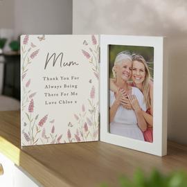 Personalised Message Wooden Floral Photo Frame - 6x4cm