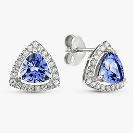 Revere Tanzanite And Cubic Zirconia Stud Earrings