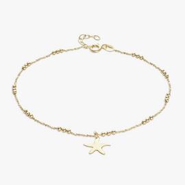Revere 9ct Gold Plated Sterling Silver Starfish Anklet