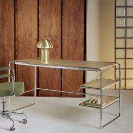 Habitat Albers Chrome Office Desk - Natural