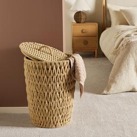Argos Home 50L Chunky Knit Laundry Basket - Natural