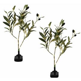 Streetwize Garden White Olive Tree Solar Lights - Pack of 2