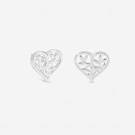 Inicio Silver Plated Tree of Love Heart Studs