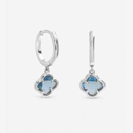 Inicio Sapphire Clover Charm Huggie Hoops Earrings