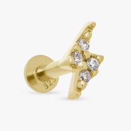 Revere Gold Plated Silver Lighting Bolt Flatback Earring