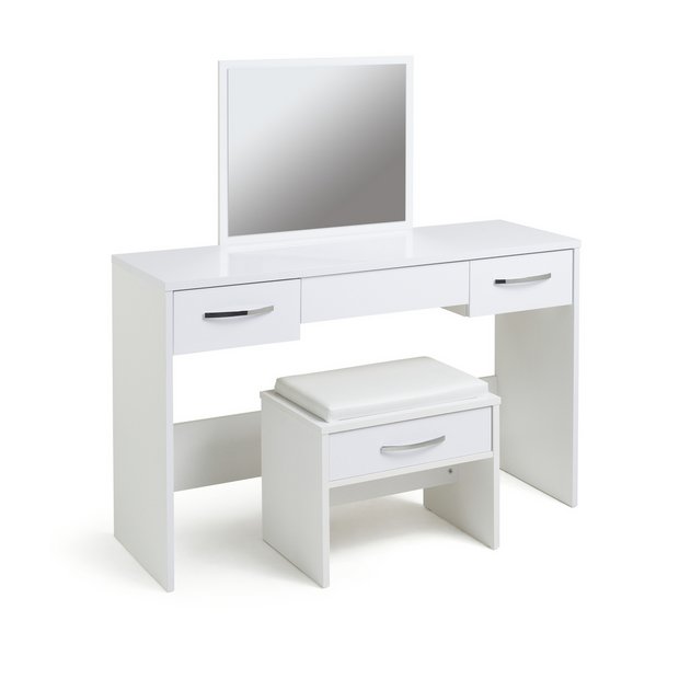 Dressing table white gloss with deals drawers