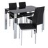 Argos Home Fitz Black Glass Dining Table & 4 Black Chairs