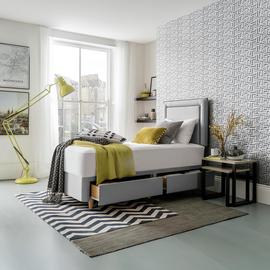 Silentnight Toulouse Single 2 Drawer Divan Set - Grey