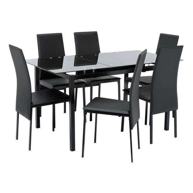 Extendable black store dining table