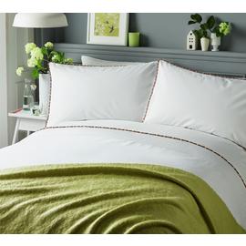 Serene - Pom Pom - Pintucks Horizontal Rows Duvet Cover Set - Single, Multicolour Best Price and Cheapest