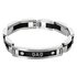 Revere Mens Stainless Steel Two Tone CZ Dad Bracelet