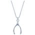 Revere Silver Wishbone Bead Pendant 18 Inch Necklace