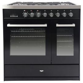 Bush BRCNB90DBLBK 90cm Dual Fuel Range Cooker - Black