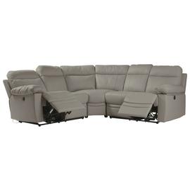 Argos Home Paolo Leather Mix Power Recliner Corner Sofa-Grey