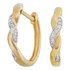 Revere 9ct Yellow Gold Diamond Accent Huggie Earrings