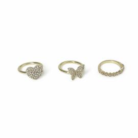 Freedom Gold and Crystal Fashion Rings