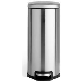 Habitat 40 Litre Brushed Finish Slim Pedal Bin -Black/Silver