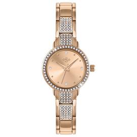 Spirit Ladies Rose Gold Tone Stone Set Bezel Bracelet Watch