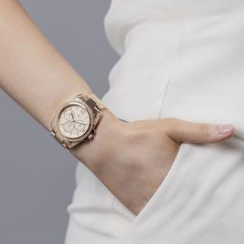 Spirit Ladies Rose Gold Tone Stone Set Bracelet Watch