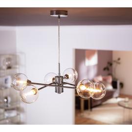 Habitat Sputnik Glass 6 Light Pendant Light - Chrome