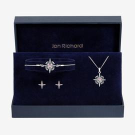 Jon Richard Silver Plated Diamond Cut Star Trio Gift Set