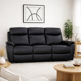 Aspire Kingsmere 3 Seater Power Recliner Sofa - Black