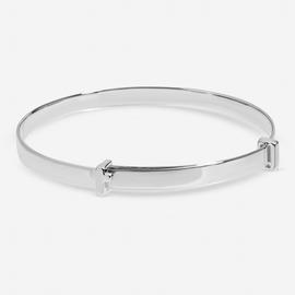 Inicio Silver Plated Christening Cross Bangle In Gift Pouch