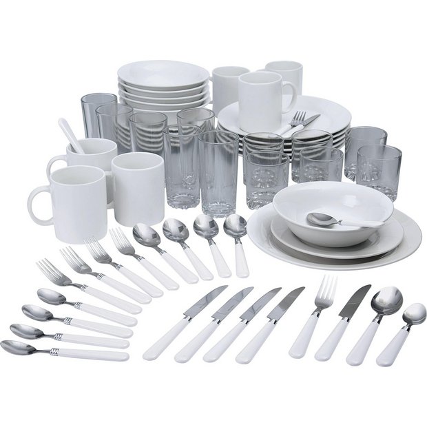 Buy HOME Essentials 60 Pc Stoneware Dinner Starter Set White