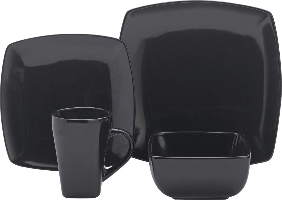 black tableware sets