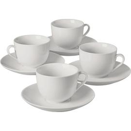 Argos Home 4 Piece Porcelain Tea Cups & Saucers Set - White