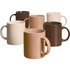 HOME Set of 6 Porcelain Mugs Set - Natural