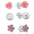 Revere Kid's Silver Crystal Set of 3 Stud Earrings