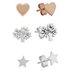 Revere Star,Tree & Rose Gold Plated Heart Stud Earrings