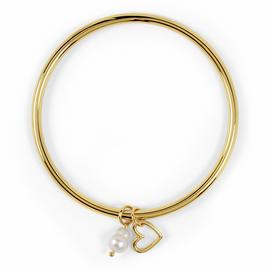 Radley 18ct Gold Plated Heart and Pearl Charms Bangle