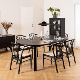 Furniture To Go Montreux Black Dining Table & 6 Black Chairs