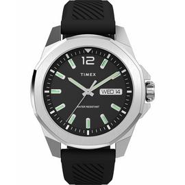 Timex Essex Ave Black Dial Black Strap Watch