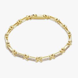 Revere Gold Plated Silver Kisses Linked Tennis Bracelet