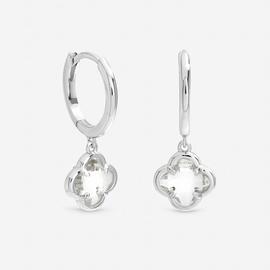 Inicio Crystal Clover Charm Huggie Hoops
