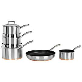 Argos Home 5 Piece Copper Based Pan Set