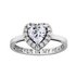 Moon & Back Silver Cubic Zirconia Forever In My Heart Ring