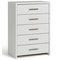 Argos Home Broadway 5 Drw Chest of Drws - White Gloss &White