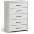 Argos Home Broadway 5 Drw Chest of Drws - White Gloss &White
