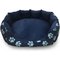 Paw Print Oval Navy Pet Bed - Large