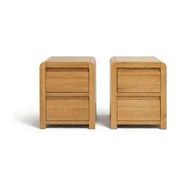 Argos Home Novara 2 Bedside Tables Set - Oak & Oak Veneer