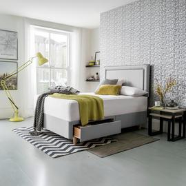 Silentnight Toulouse Grey Divan Bed - Kingsize