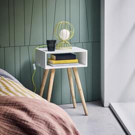 Habitat Cato Solid Wood Side Table - White