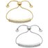 Lipsy Gold Colour Crystal Friendship Bracelets - Set of 2