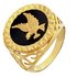 Revere Men's 9ct Gold Plated Silver Agate Eagle Ring